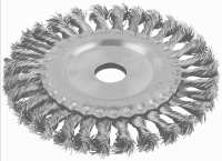 Корщетка -колесо,посадочный диаметр 22,2 мм витая проволка, нержавеющая сталь Профи 125 мм